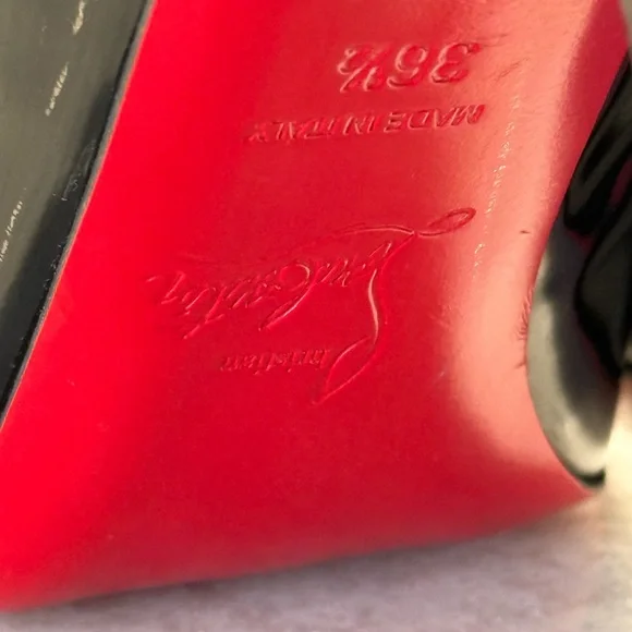 Christian Louboutin Black Heels with Red Soles - Picture 6 of 6